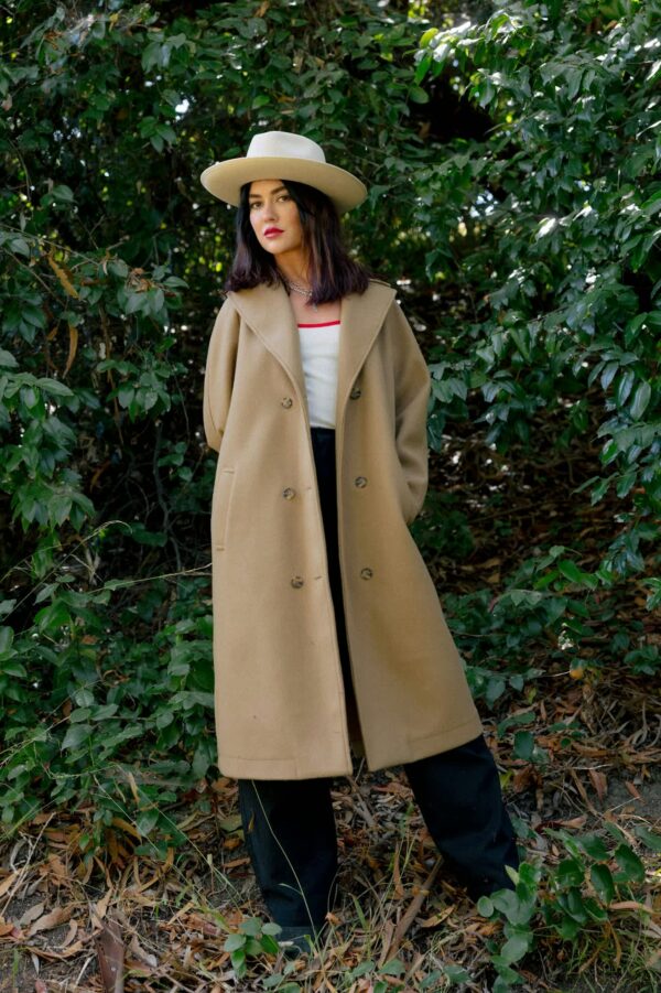 Lennox Stretch Felted Coat - Khaki - Image 4
