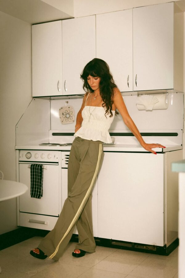 The Jane Lightweight Wide Leg Pant - Olive Surplus